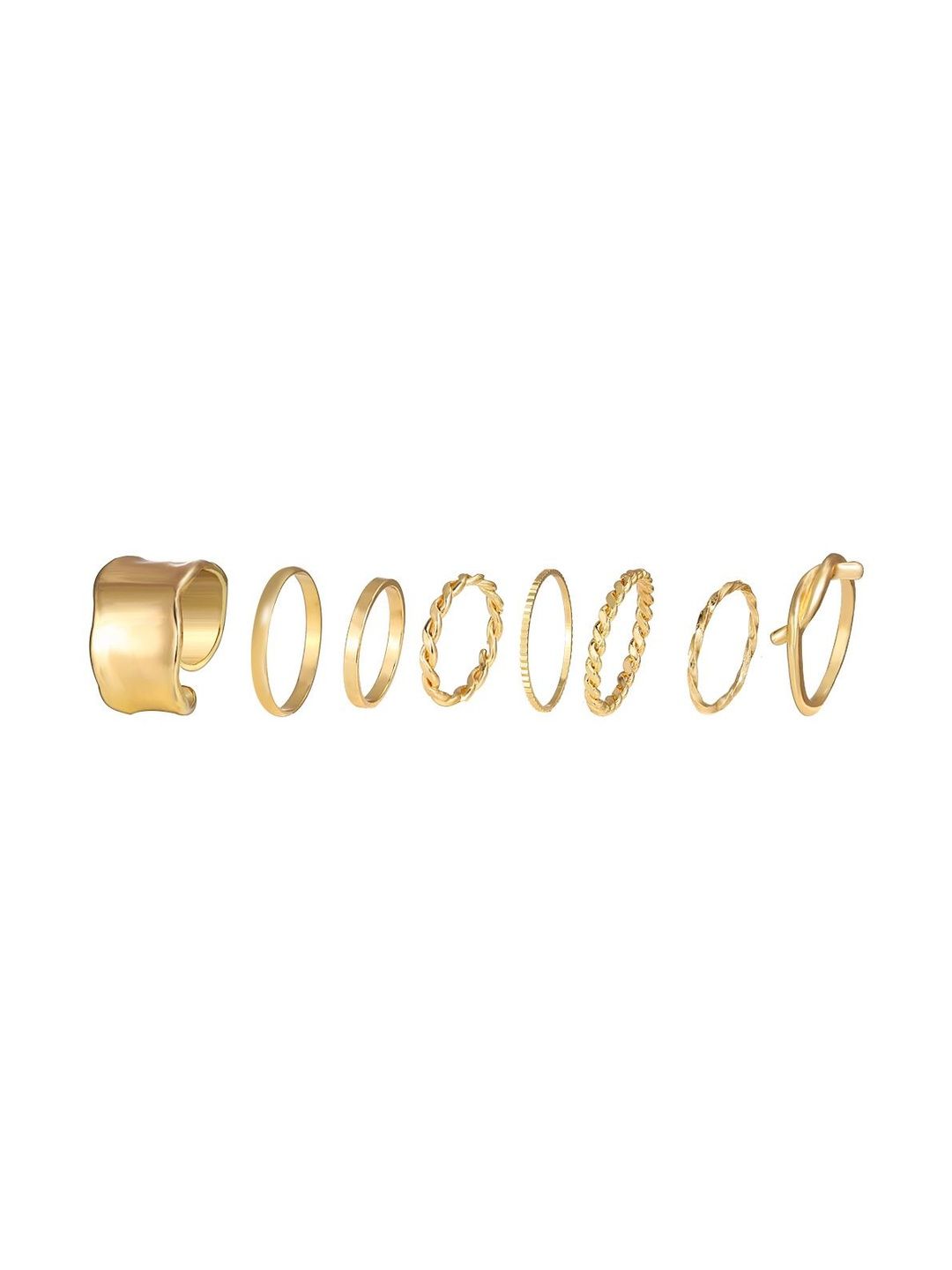 Set of 8 Gold-Plated Finger Rings