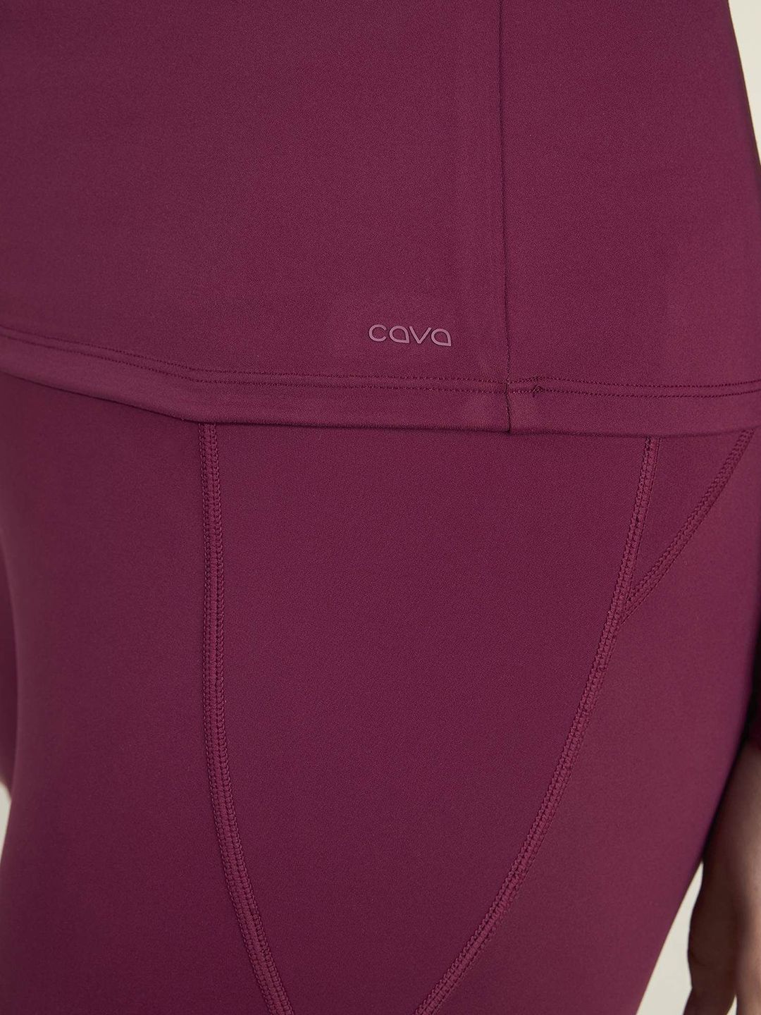 Burgundy Sculpt V-Neck Top