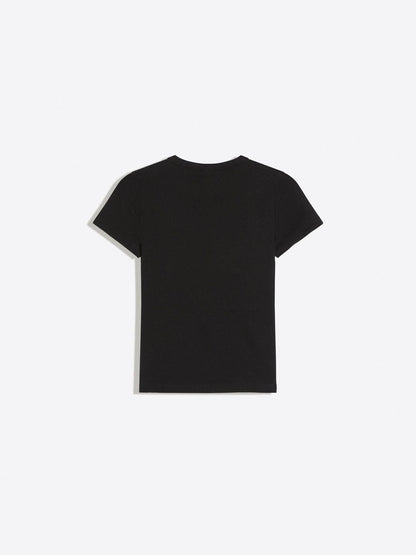 Basic rib short sleeve T-shirt