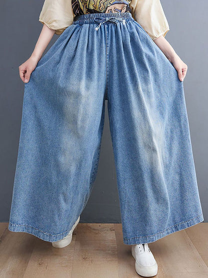 Women Flared Cotton Light Fade Jeans