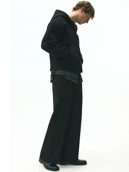 Men Loose Fit Zip-Through Hoodie