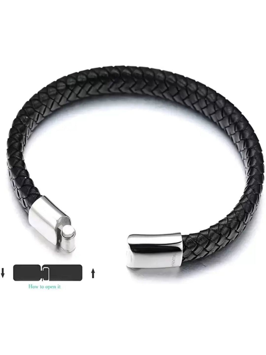 SALTY Pack of 2 Men Avrum Black Leather Bracelet