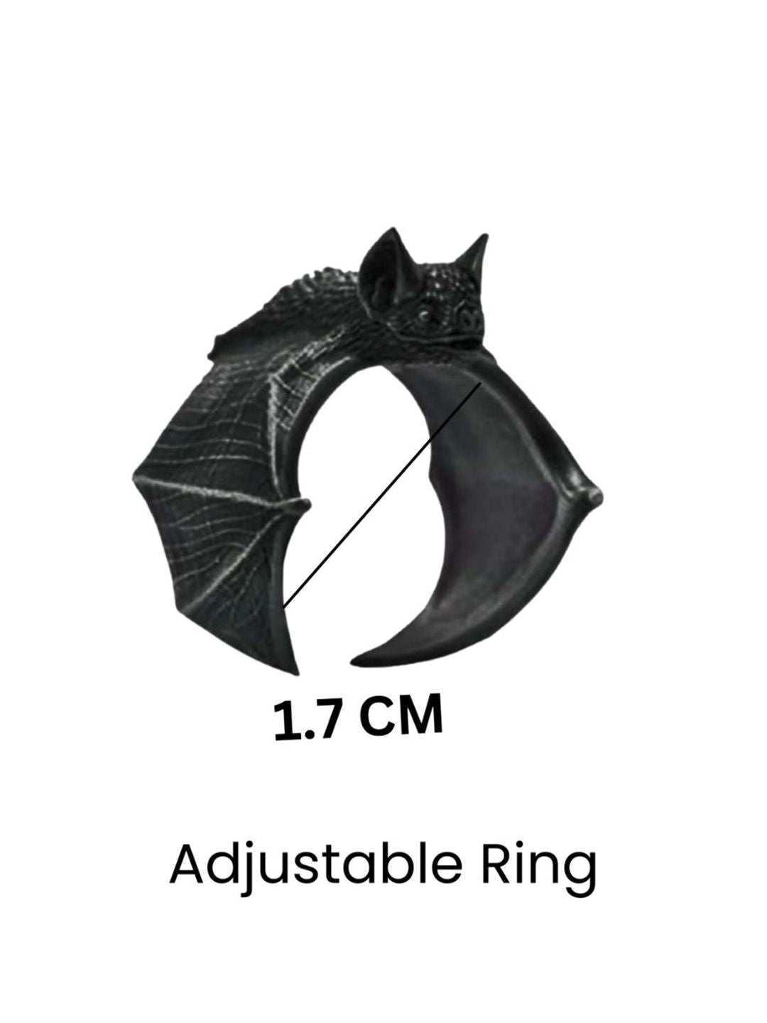 SALTY Set Of 2 Vampire Flight & Spooky Bat Rings