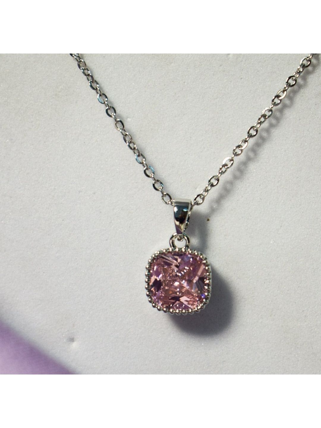 SALTY American Diamond-Studded Square-Shaped Pendants With Chains