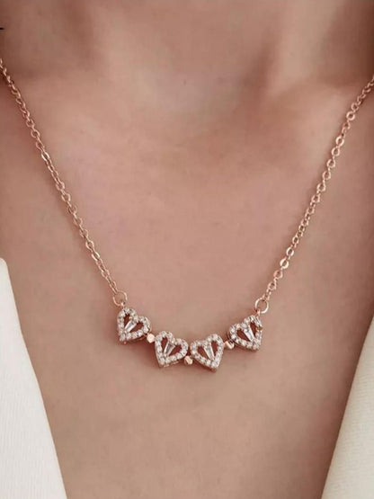 SALTY Artificial Stones Studded Heart Evil Eye Jewellery Set
