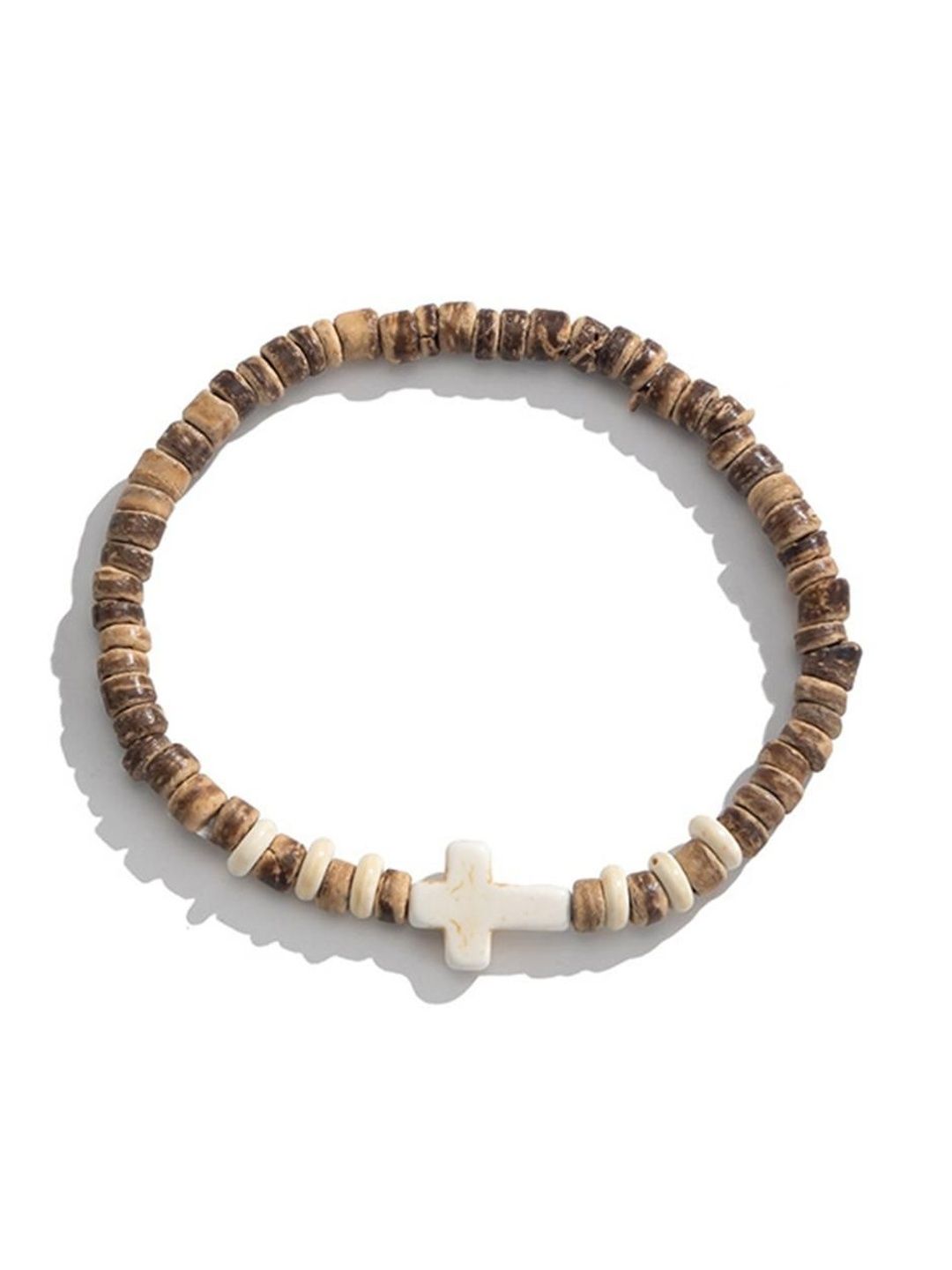 Men Set of 2 Wooden Elastic Bracelets