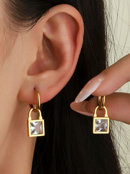SALTY Rhapsodic Stainless Steel Contemporary Half Hoop Earrings
