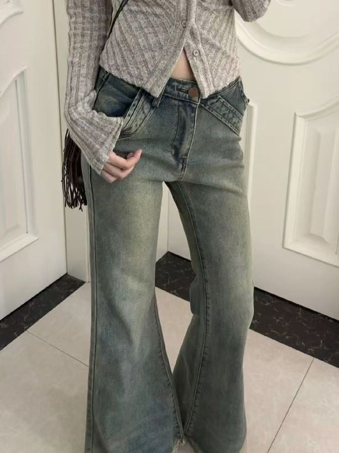 Women Flared Mid-Rise Light Fade Jeans