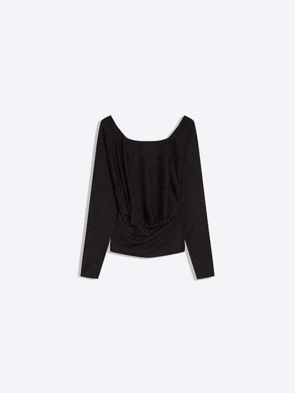Long sleeve ruched T-shirt