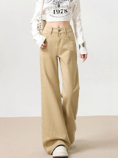 Women Wide Leg High-Rise Light Fade Jeans