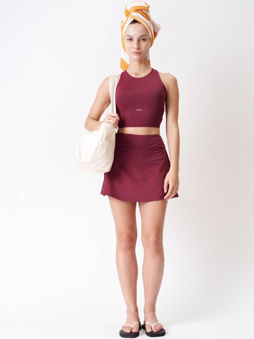 Cherry Tieback Swim Top