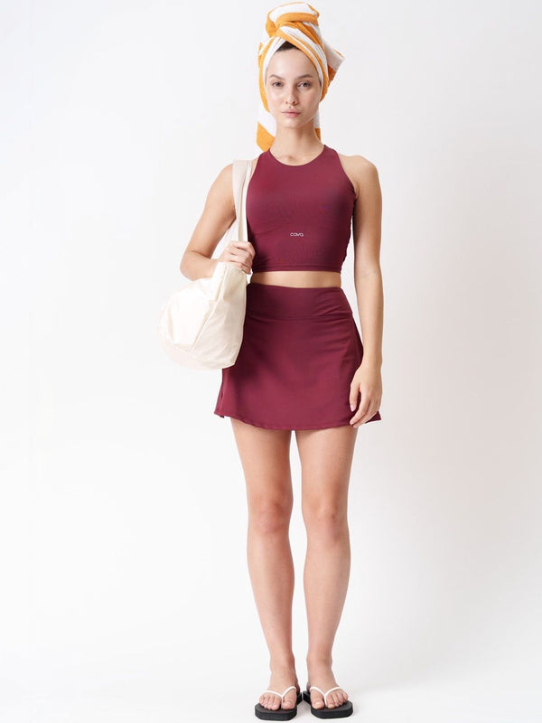 Cherry Tieback Swim Top