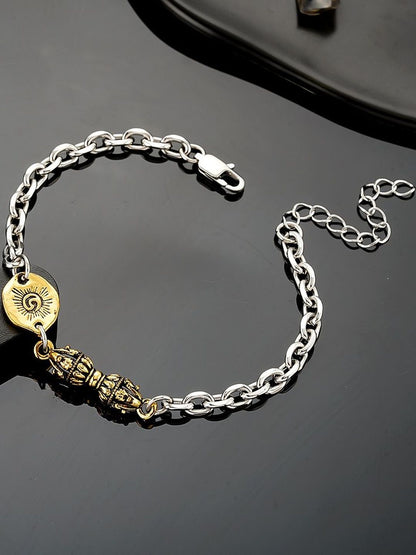 Men Handcrafted Silver-Plated Armlet Bracelet