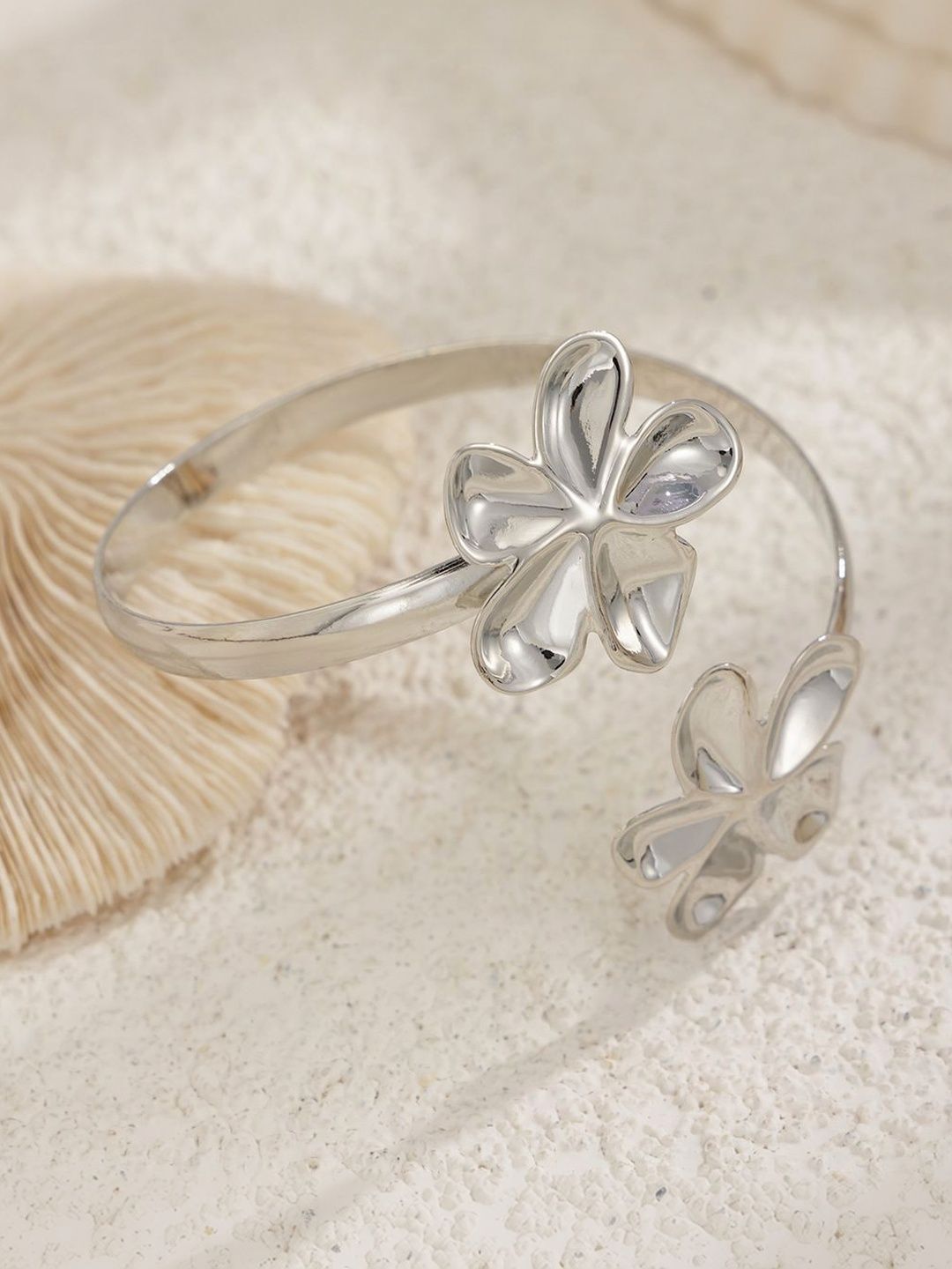 Women Silver-Plated Cuff Bracelet