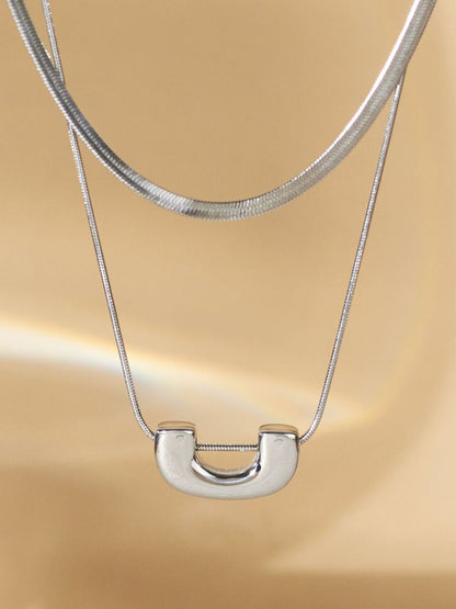 SALTY Stainless Steel Arcadian Charm Layered Necklace