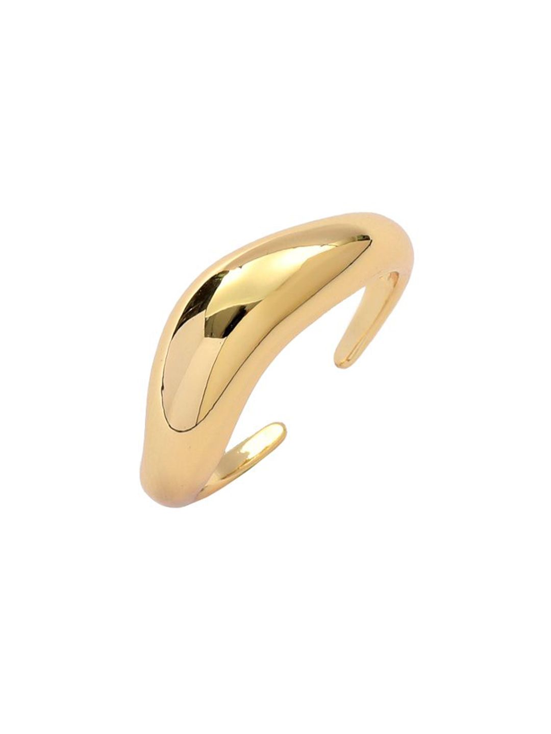 SALTY Women & Girls Molten Wave Golden Stylish Adjustable Finger Ring