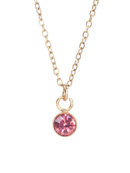 SALTY Crystal Stone Studded Aura Circular Shaped Pendant with Chain