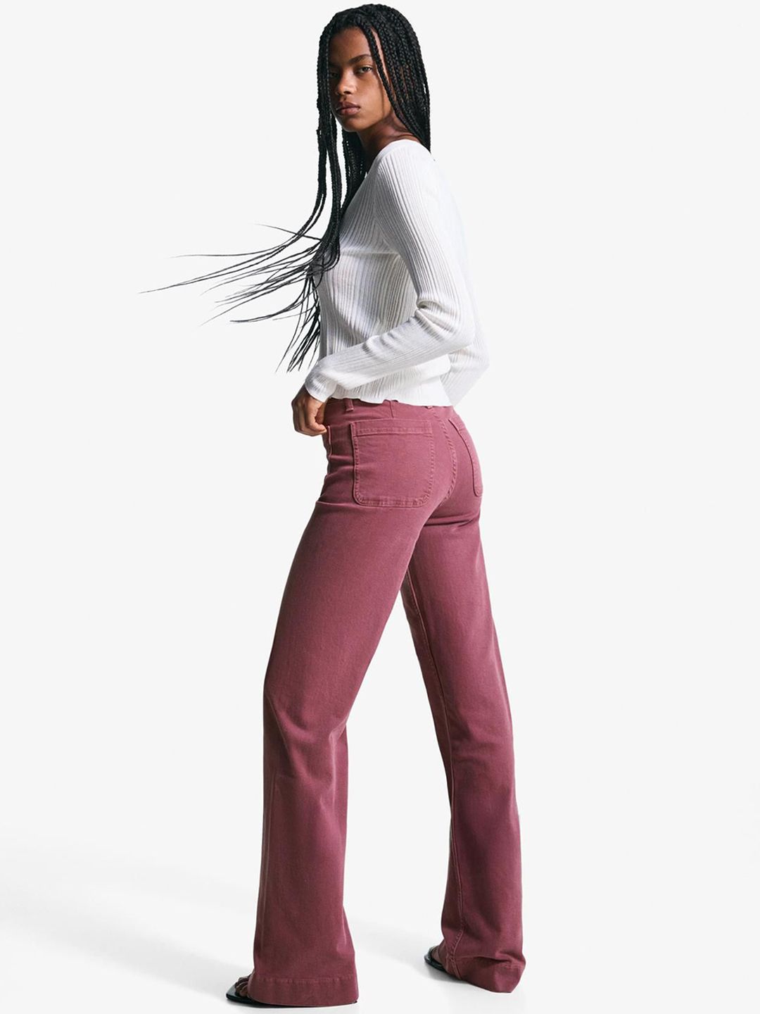 Women Regular Fit Seamless Pockets High-Rise Wide-Leg Cotton Jeans
