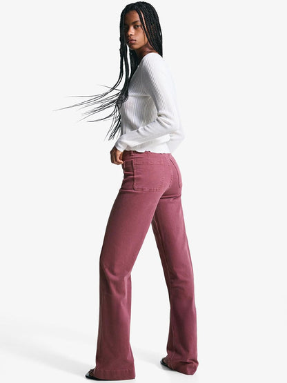 Women Regular Fit Seamless Pockets High-Rise Wide-Leg Cotton Jeans