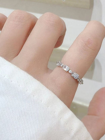 SALTY Gold-Plated Studded Crystal Stone Finger Ring