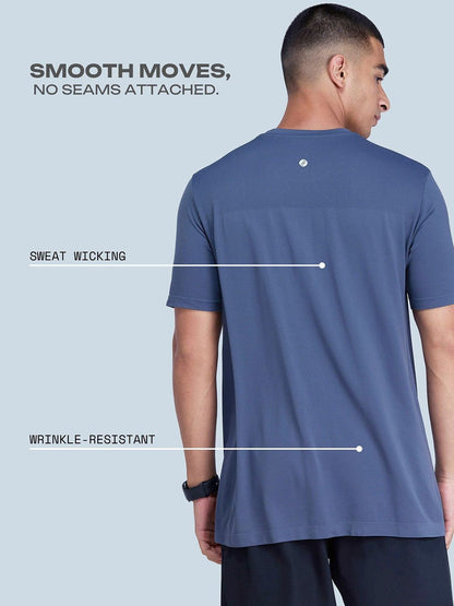 Men Extended Sleeves Ash Pulse Seamless T-shirt