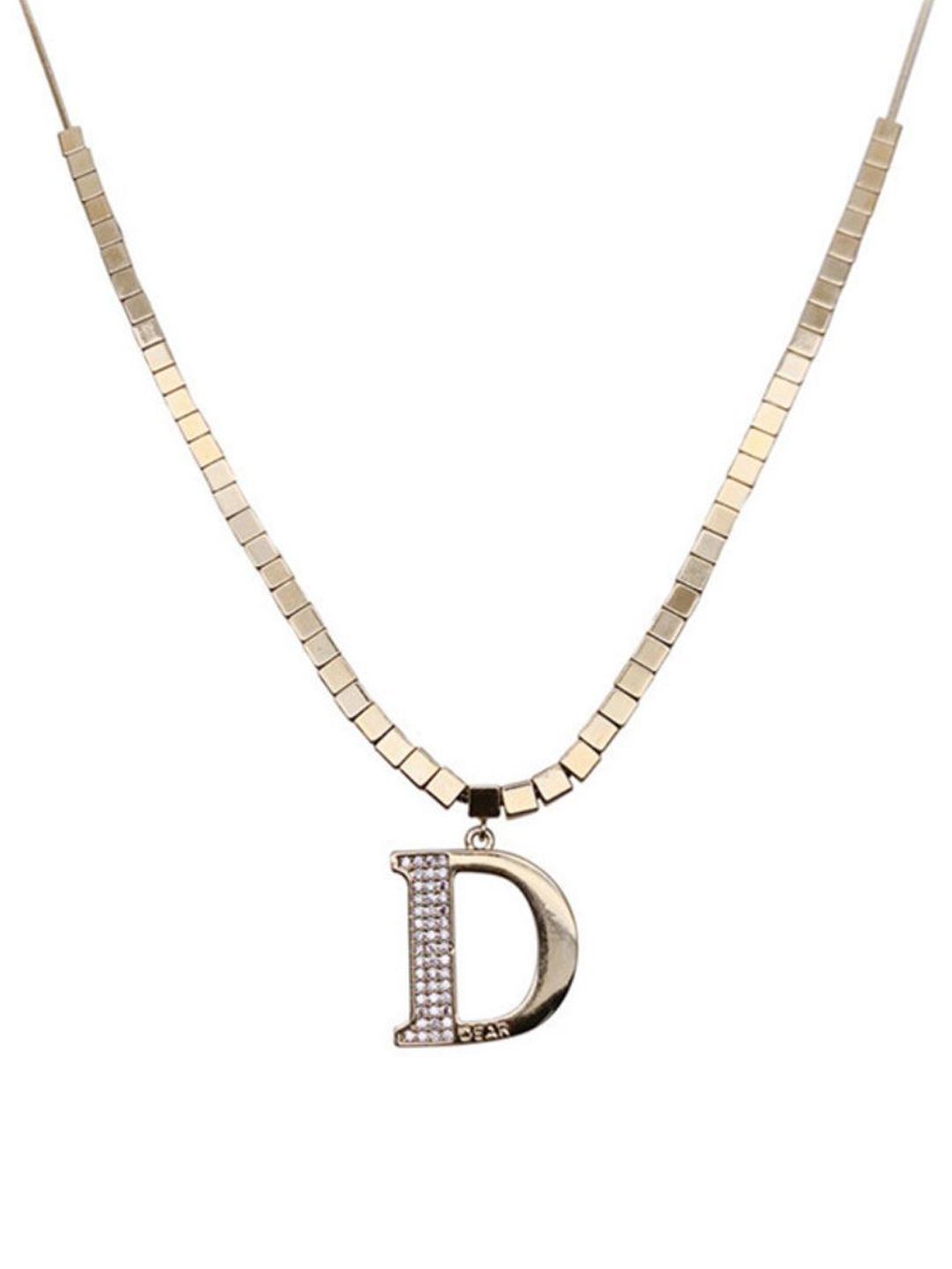 SALTY Stainless Steel D Bold Necklace