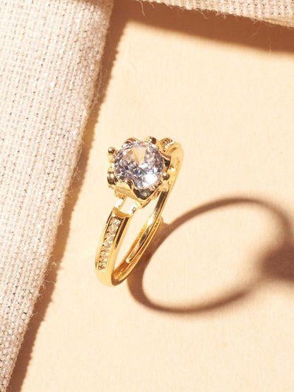 SALTY Radiant Crystal Studded Ring For Women & Girls