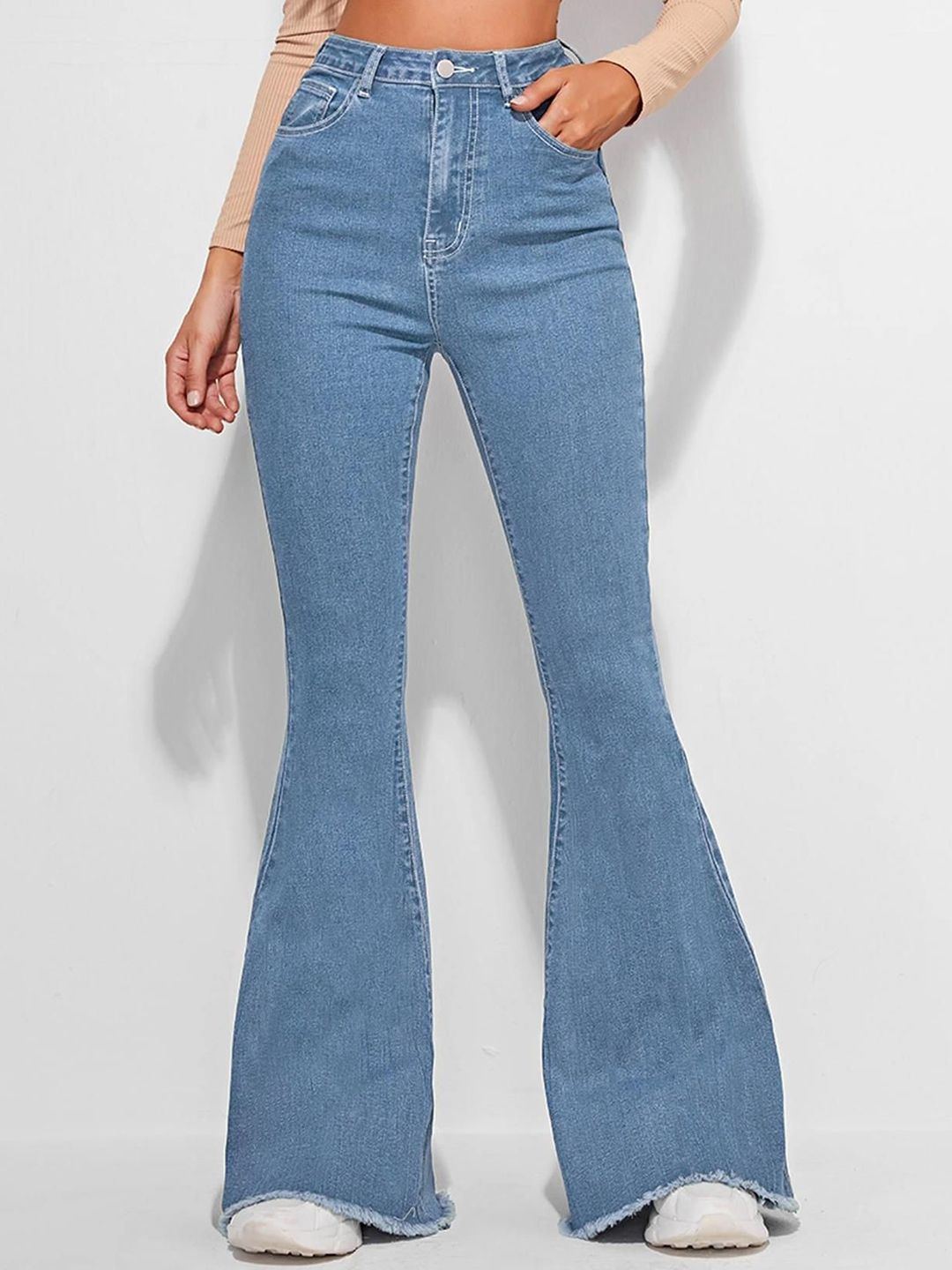 Women Cotton Bootcut High-Rise Jeans
