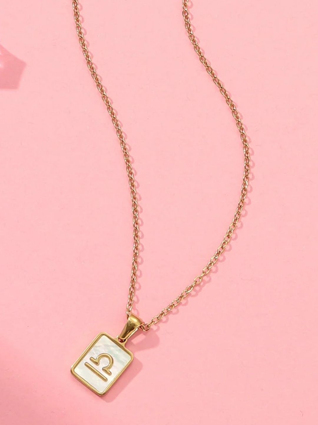 SALTY Set Of 2 Stones-Studded Libra & Leo Pendants With Chains