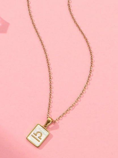 SALTY Set Of 2 Stones-Studded Libra & Leo Pendants With Chains