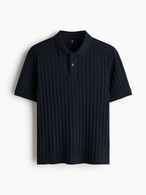 Slim Fit Textured Jersey Polo Shirt