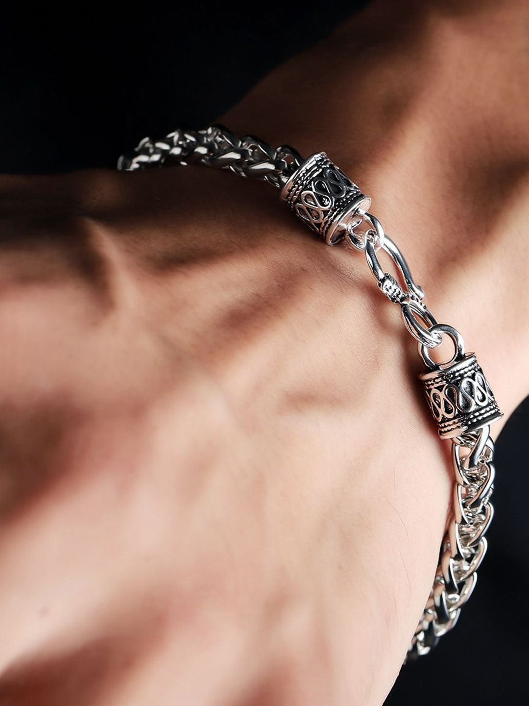 Men Silver-Plated Link Bracelet