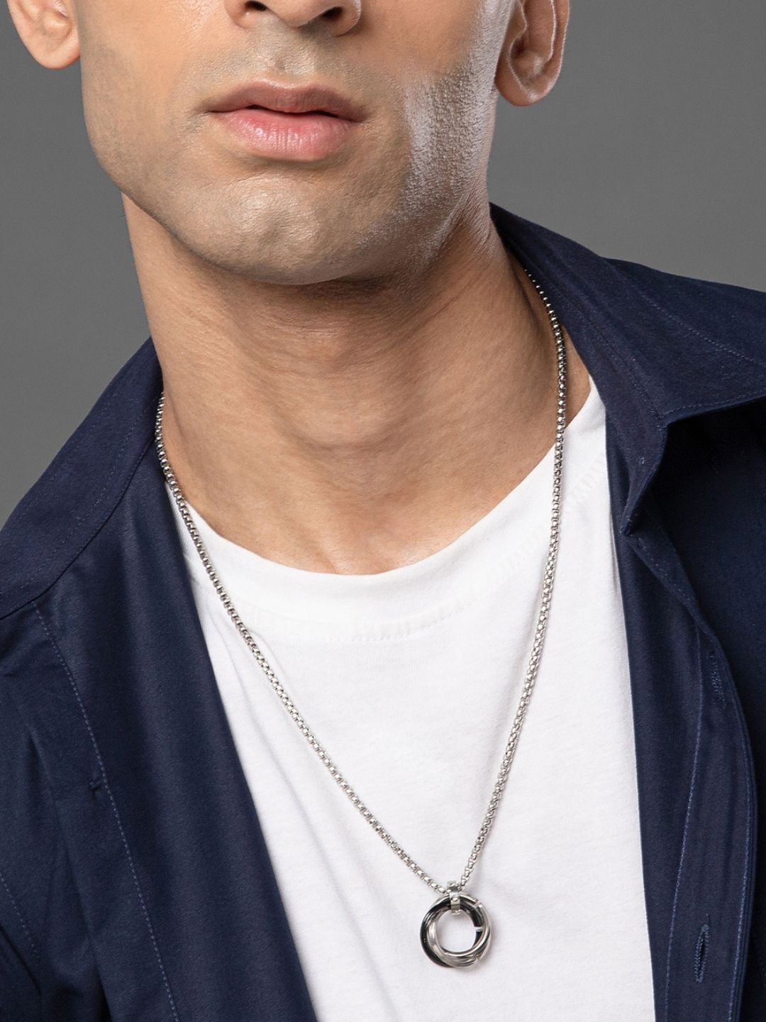 SALTY Set Of Bracelet & Necklace Rocky & Cuban-Pendant, Chain Jewellery Set