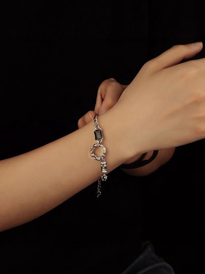 Men Handcrafted Silver-Plated Link Bracelet
