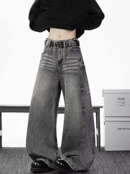 Men Wide Leg Mid-Rise Light Fade Jeans