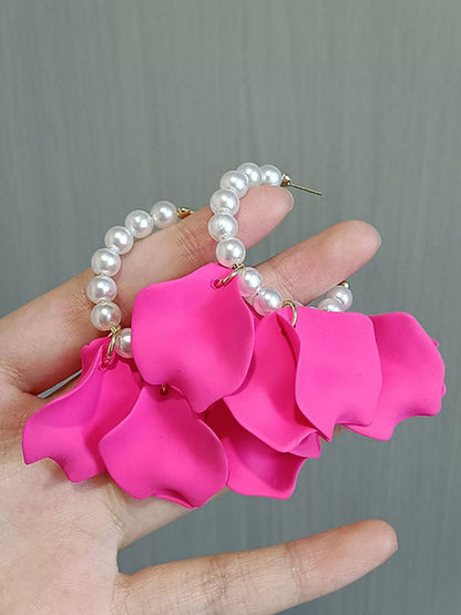 Leaf Shaped Half Hoop Earrings