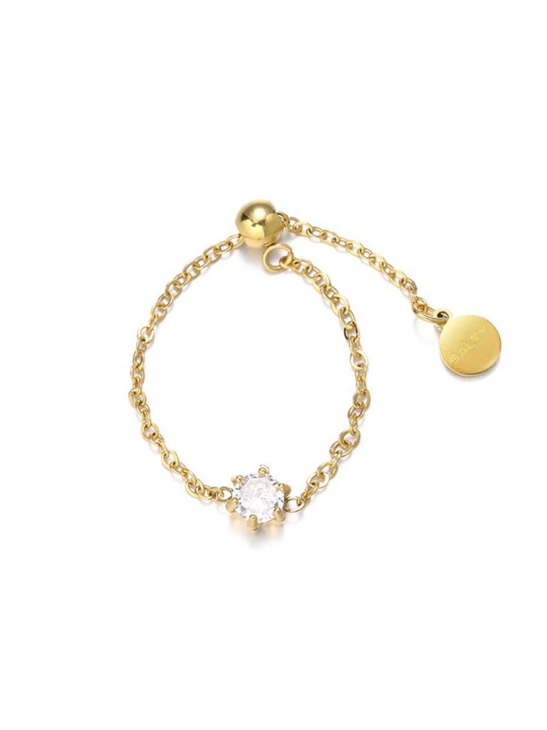 SALTY Pack of 2 Women Champagne Self-Love Chain Ring