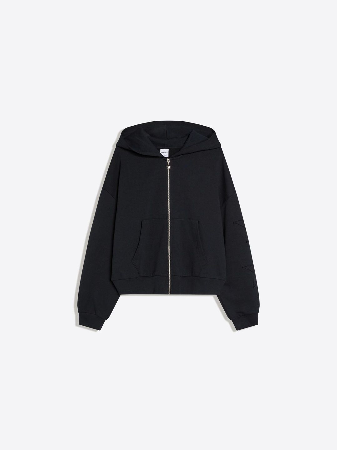 Embroidered zip-up hoody hoody hoodie