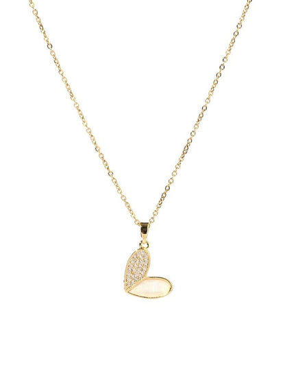 SALTY Haley Studded Stainless Steel Heart Shaped Pendant with Chain