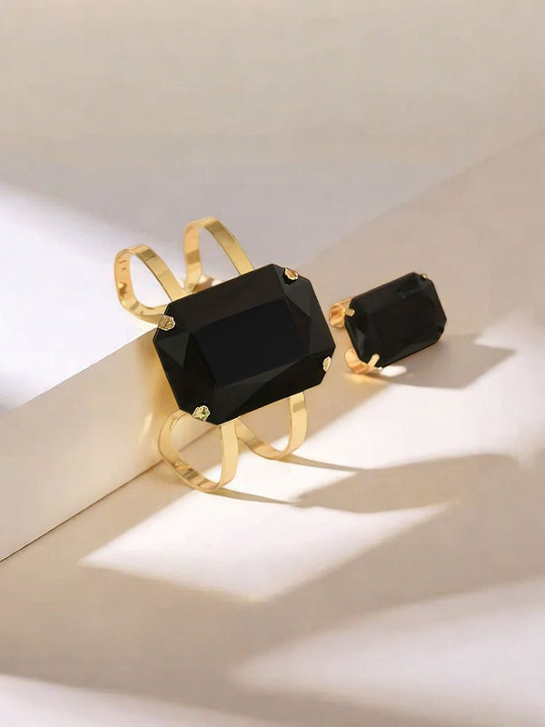 Gold-Plated Artificial Stones Jewellery Set