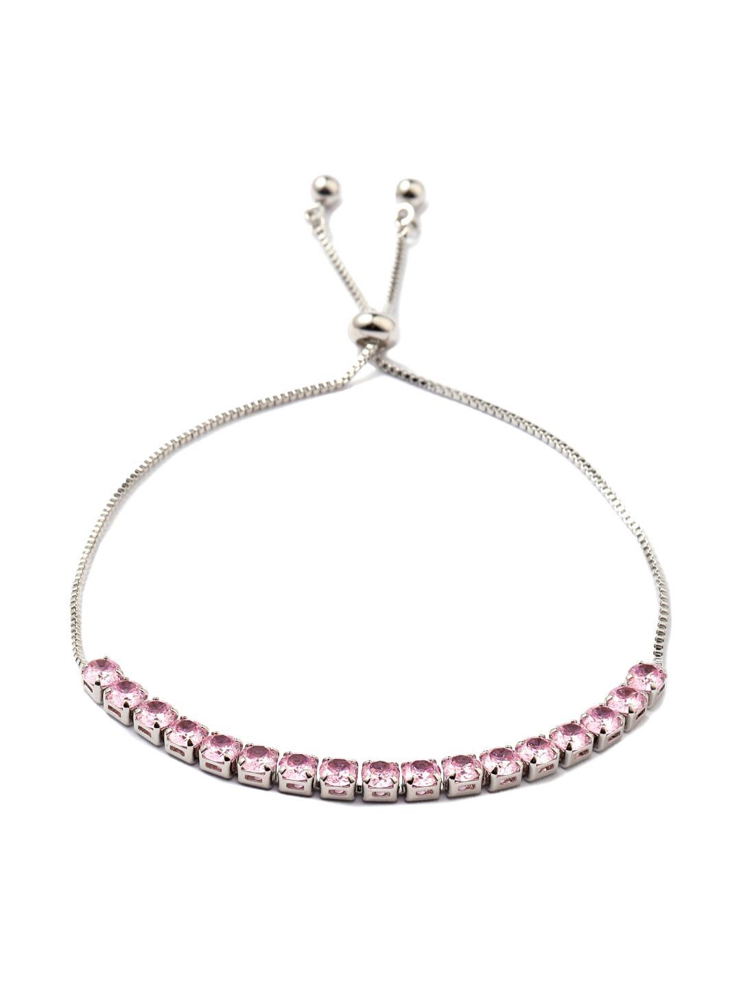SALTY Aeri Silver-Plated Stone-Studded Tennis Wraparound Bracelet