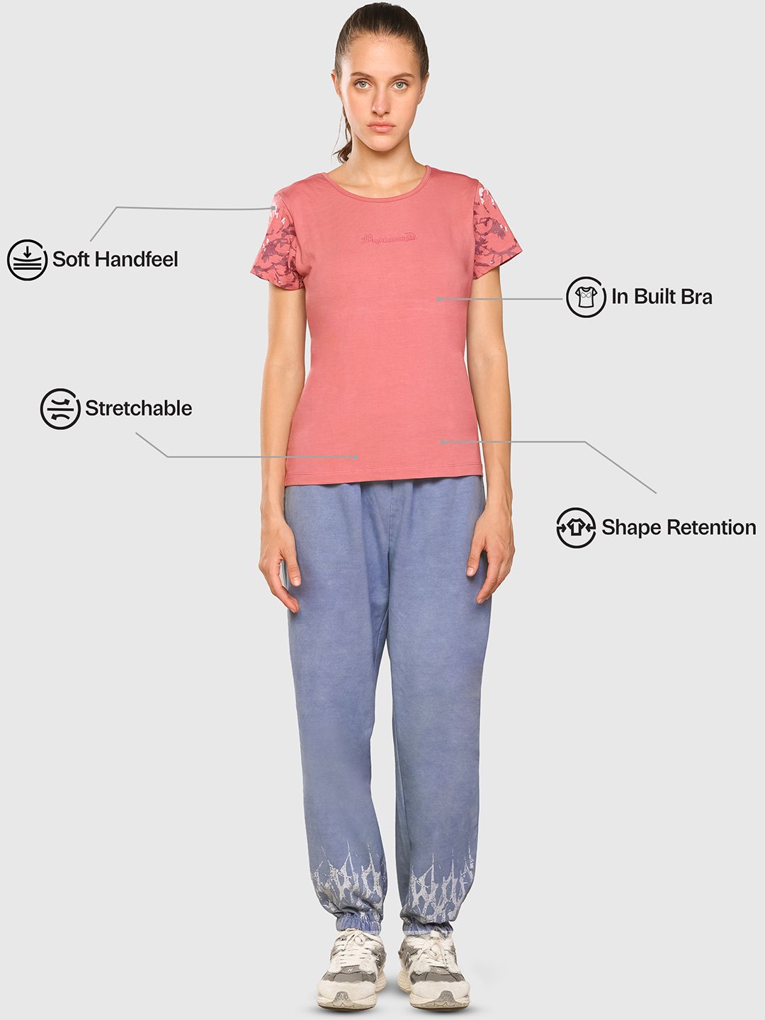 Women Abstract Printed Round Neck T-shirt