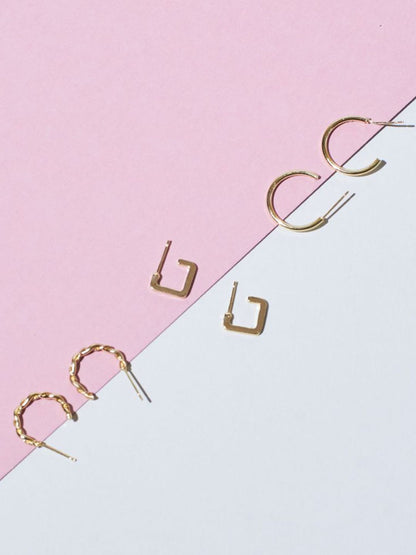SALTY Set Of 10 Stud & Hoops Earrings