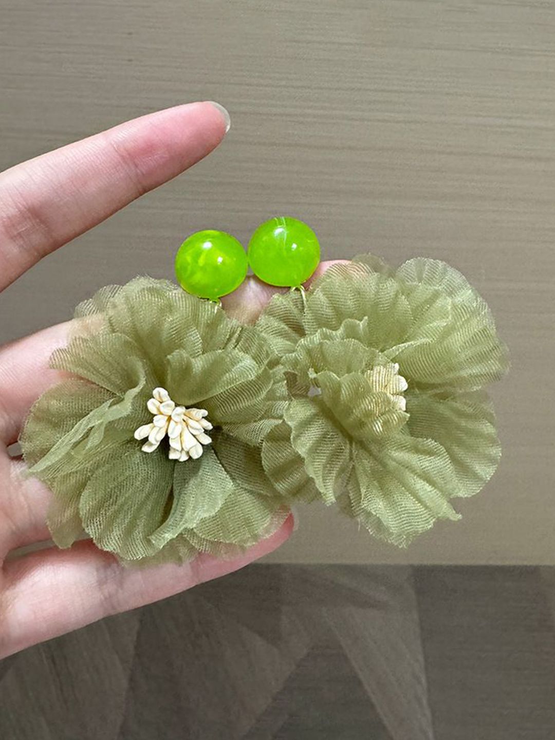 Artificial Beaded Floral Shaped Drop Earrings