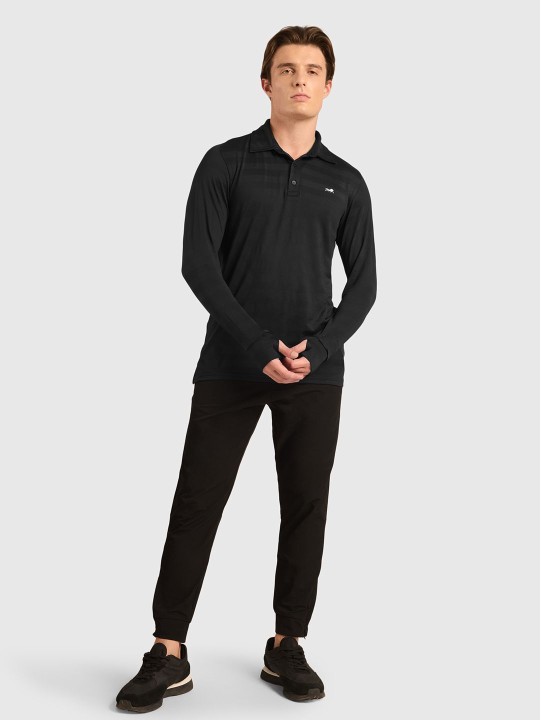 Men Solid Polo Collar T-shirt