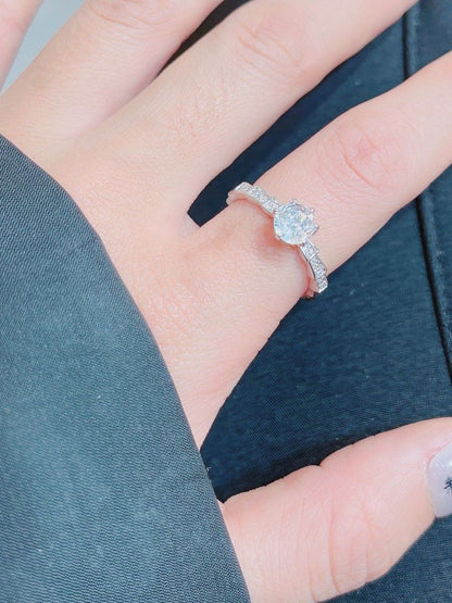 SALTY Silver Diamond Stone Studded Ring For Women & Girls