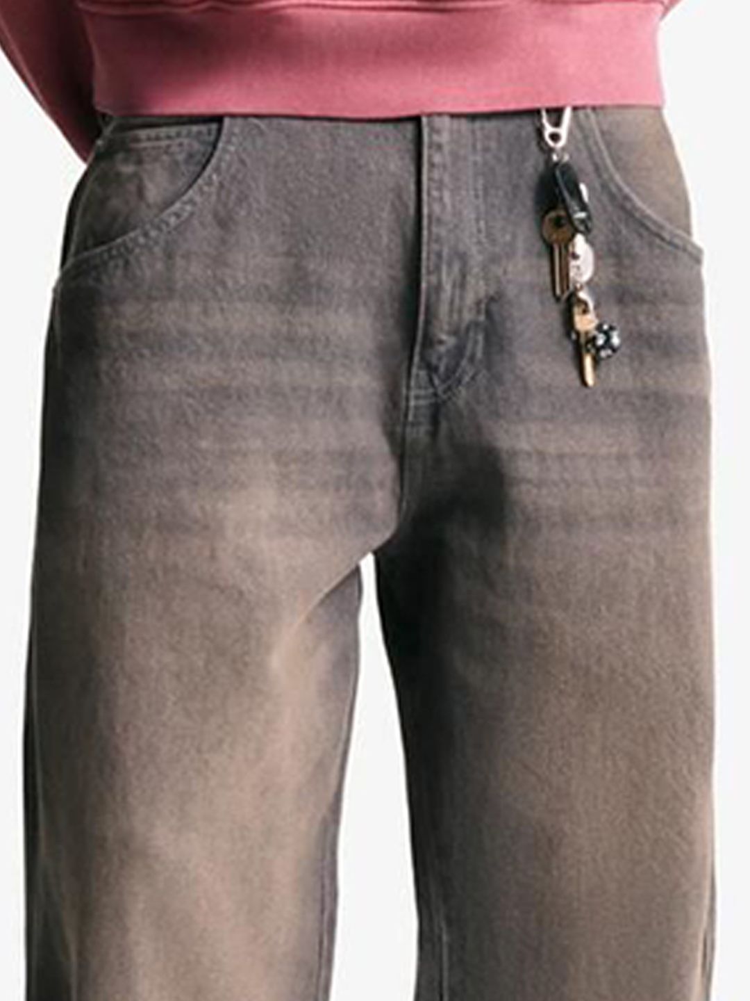 Men Balloon Baggy Fit Mid-Rise Light Fade Cotton Jeans