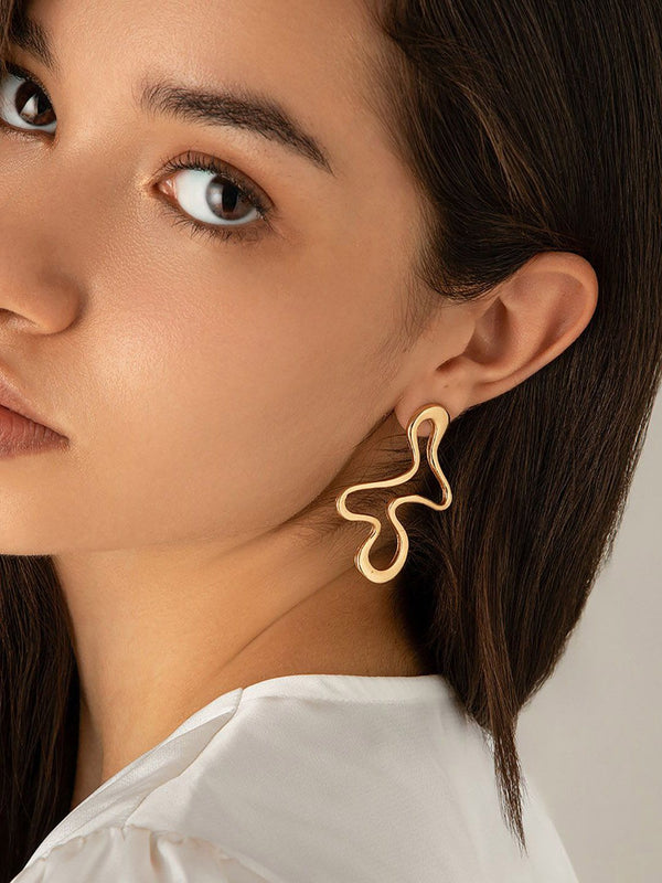 Gold-Plated Classic Chunky Drop Earrings