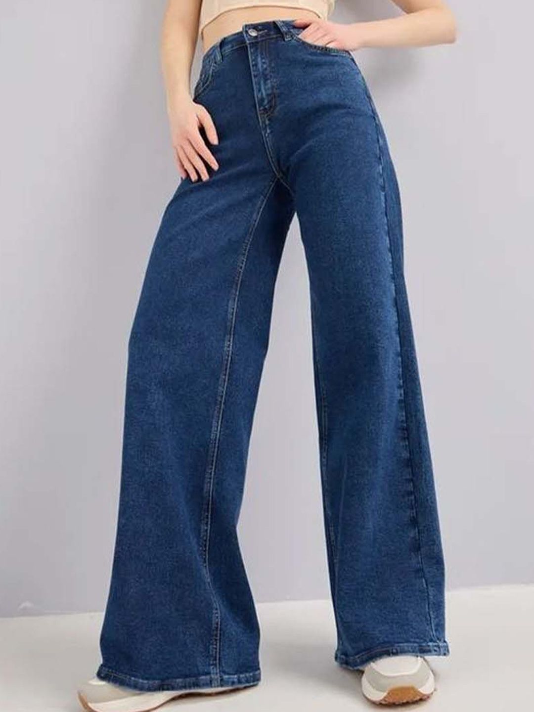 Women Wide Leg High-Rise Jeans