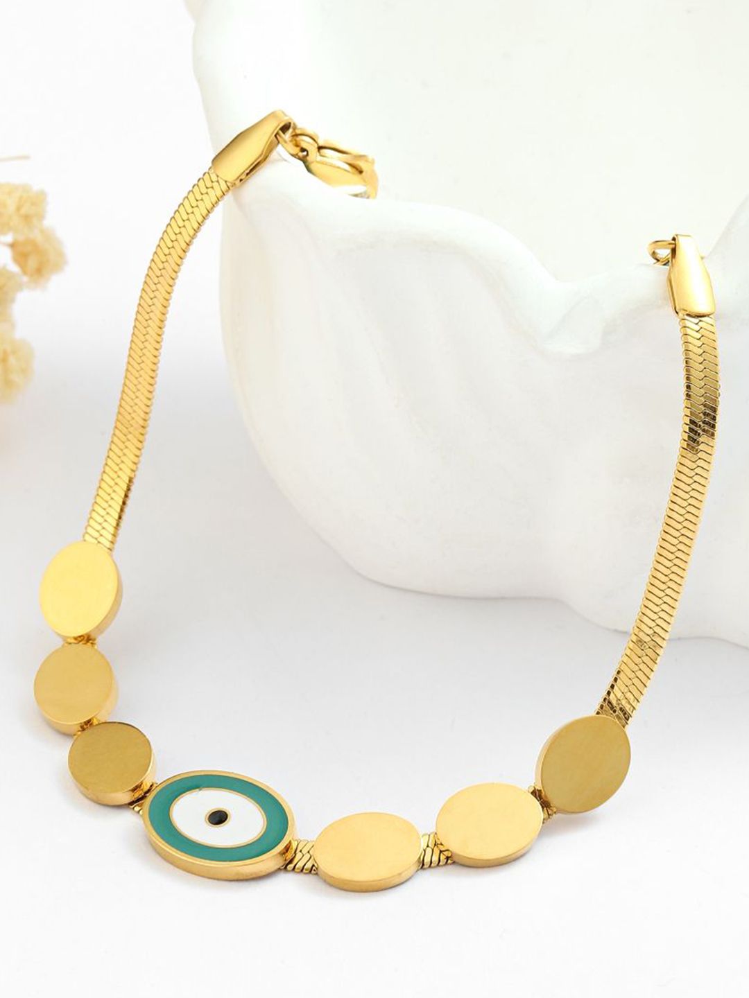 SALTY Stainless Steel Evil Eye Wraparound Bracelet